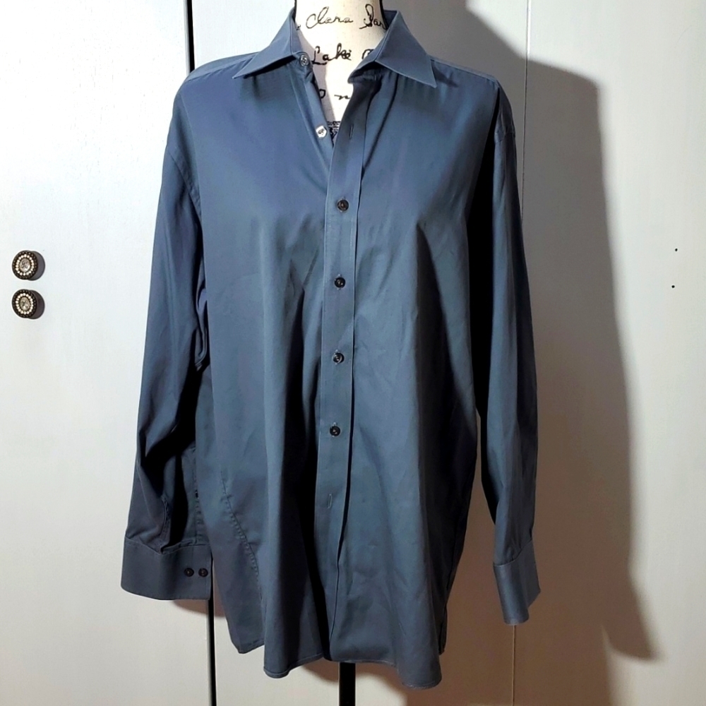 Michael Kors| Mens Gray Long Sleeve Button Down Dress Shirt Neutral Sz.L